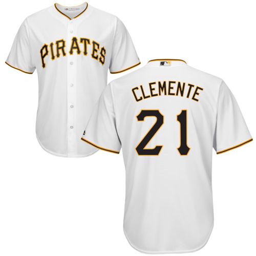 Pirates #21 Roberto Clemente White New Cool Base Stitched MLB Jersey - Click Image to Close